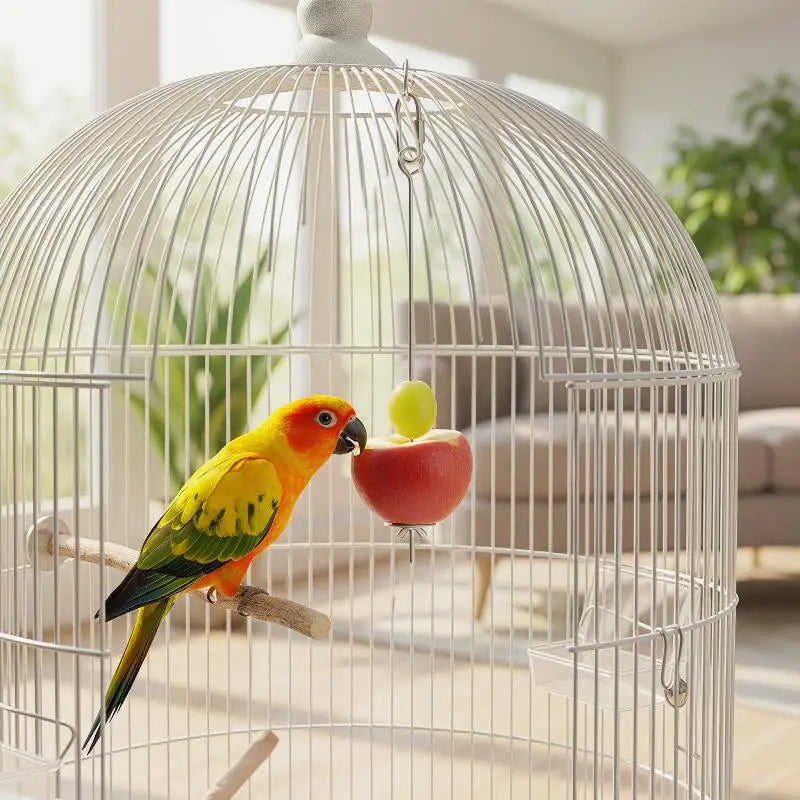 Stainless Steel Parrot Fruit & Veggie Feeding Fork | Bird Cage