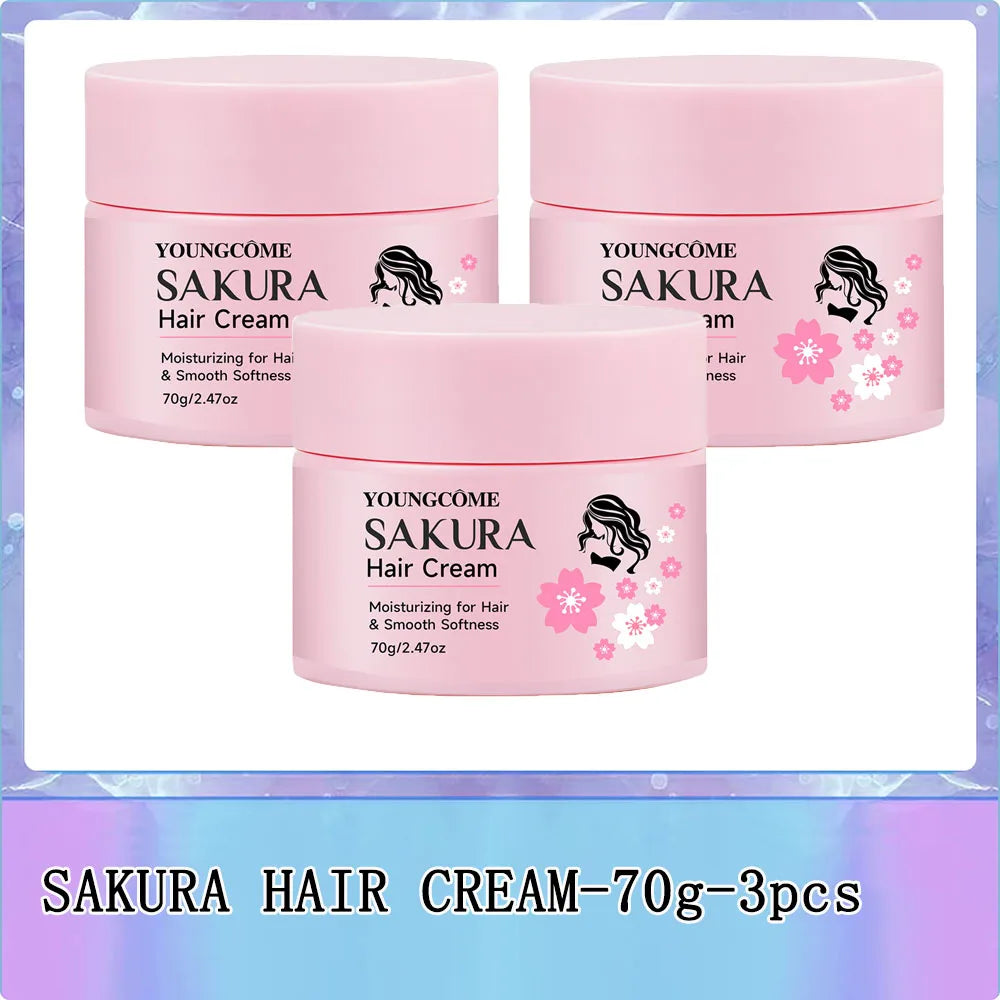 Sakura Hair Cream – Keratin & Argan Oil | Frizz Control & UV Care