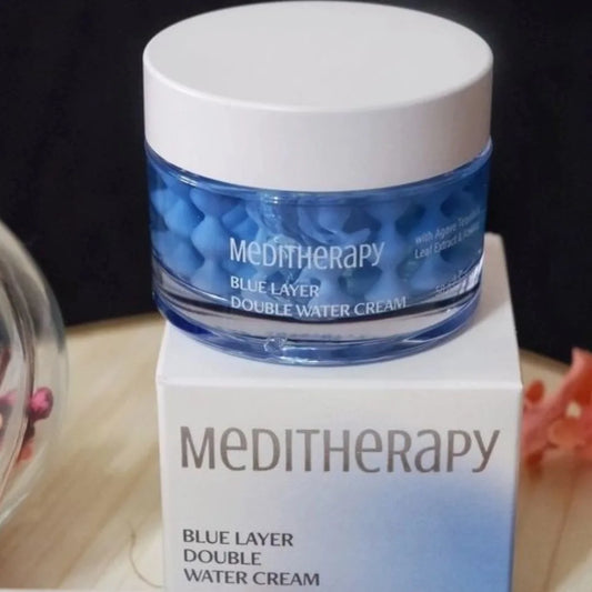 Meditherapy Blue Layer Double Water Cream With Agave Tequilana Leaf Extract Azulene 50g Original Nourish Hydrating Capsule Cream Peaceful Pleasures Health and Wellness