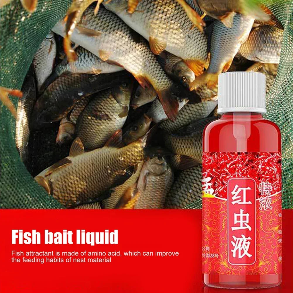 60ML Liquid Blood Worm Scent Fish Attractant Concentrated Red Worm Liquid Fish Bait Additive Perch Catfish Fishing Accessories Peaceful Pleasures Health and Wellness
