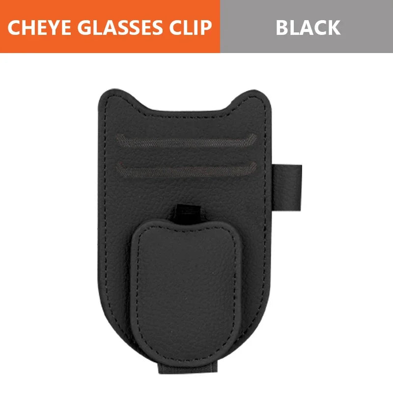 Car Sun Visor Glasses Holder Magnetic Sunglasses Clip Card Holder Storage Bag Scratch-Free Universal Eyeglasses Clip Peaceful Pleasures Health and Wellness Black 1pc