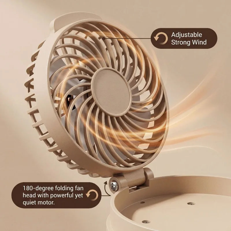 Rechargeable Camping Lantern Fan Combo | LED Light & Silent Fan Camping Lantern Fan Peaceful Pleasures Health and Wellness