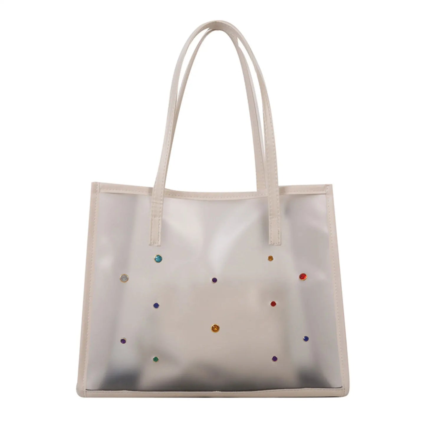 HOBBAGGO Clear Large Tote Bag – Waterproof PVC Beach Shoulder Bag