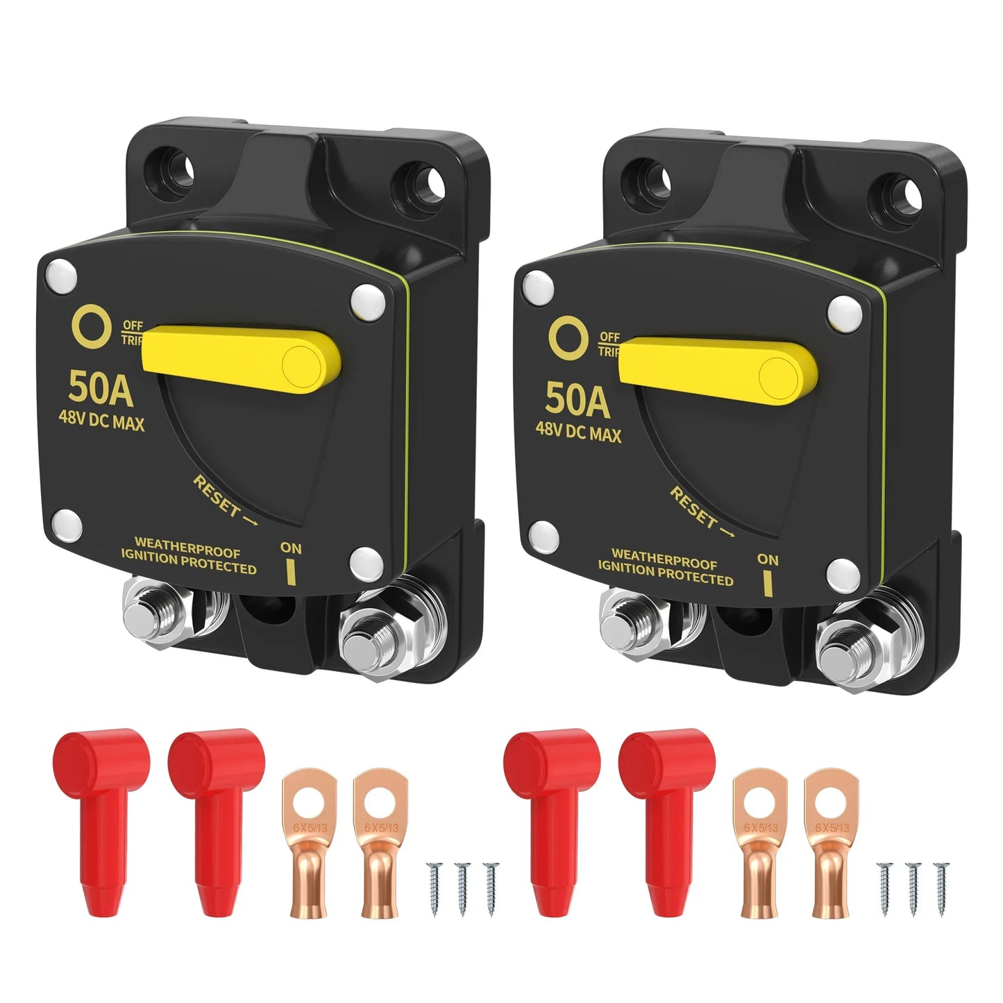 Marine Circuit Breaker 12V-48V DC Manual Reset 30A-100A Peaceful Pleasures Health and Wellness 50A United States