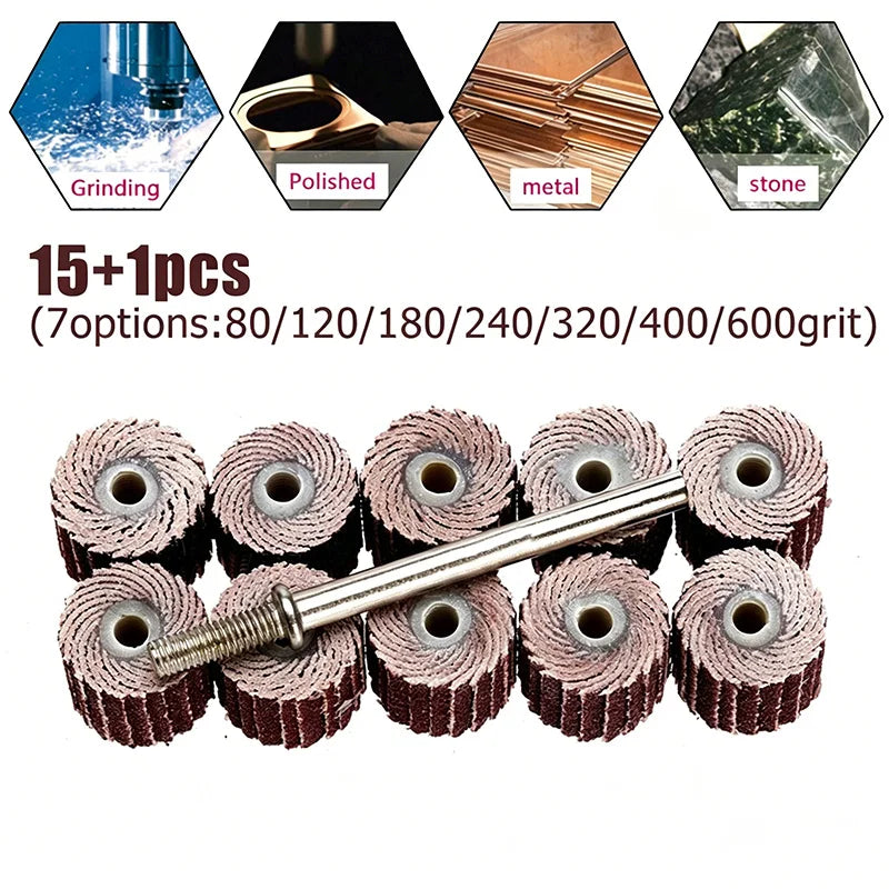 Flap Wheel Disc Sanding Drill Abrasive Sandpaper 80-600Grit Polishing