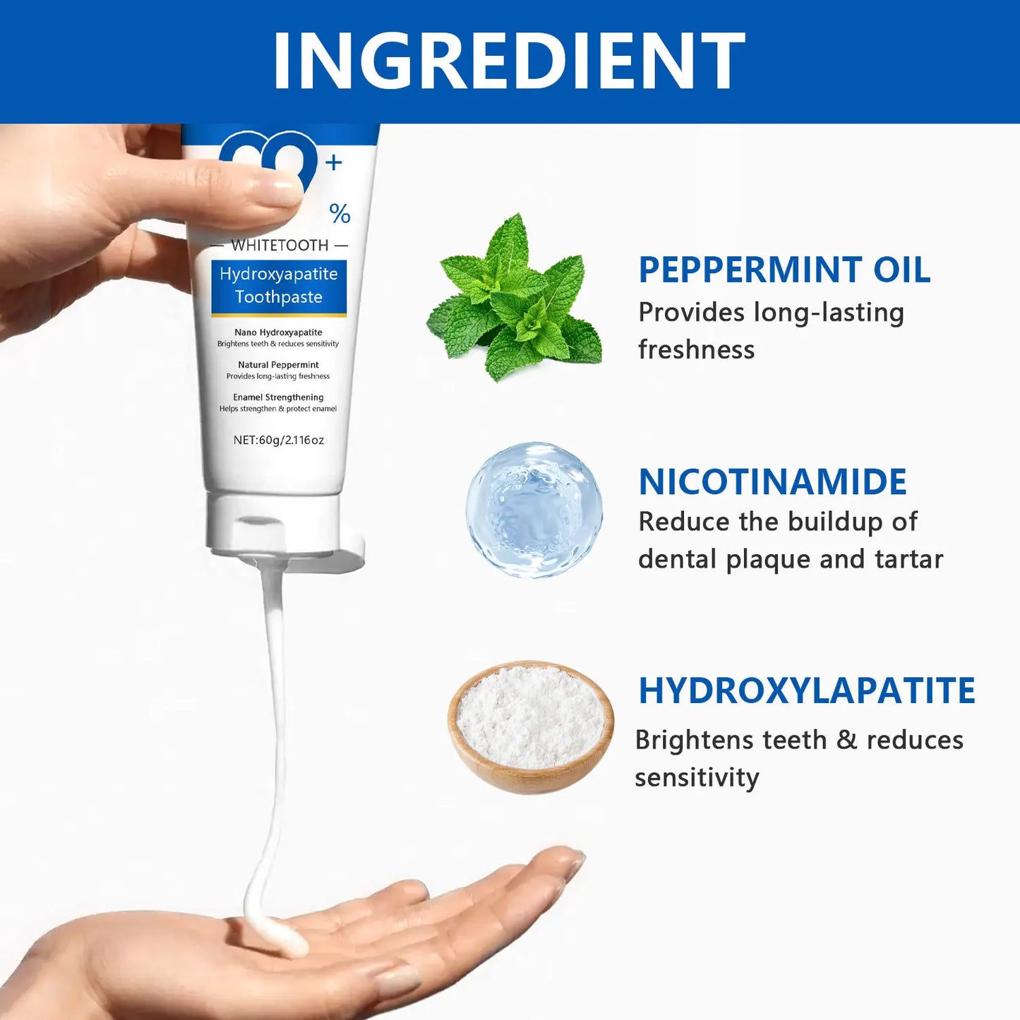 Lanemay Hydroxyapatite Toothpaste – Whitening & Sensitivity 60g