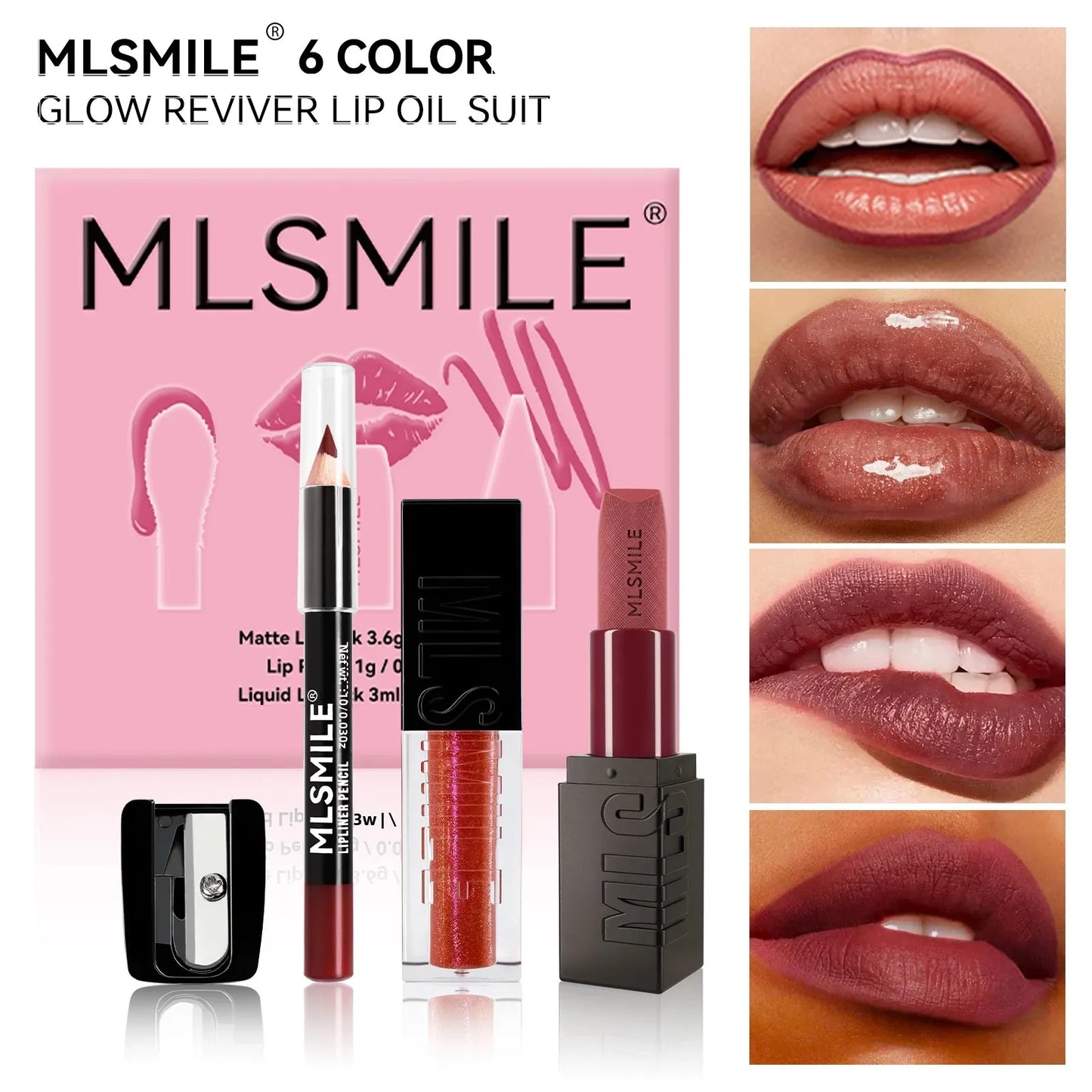 MLSMILE Matte Lipstick Set – Velvet Lip Glaze & Liner Kit