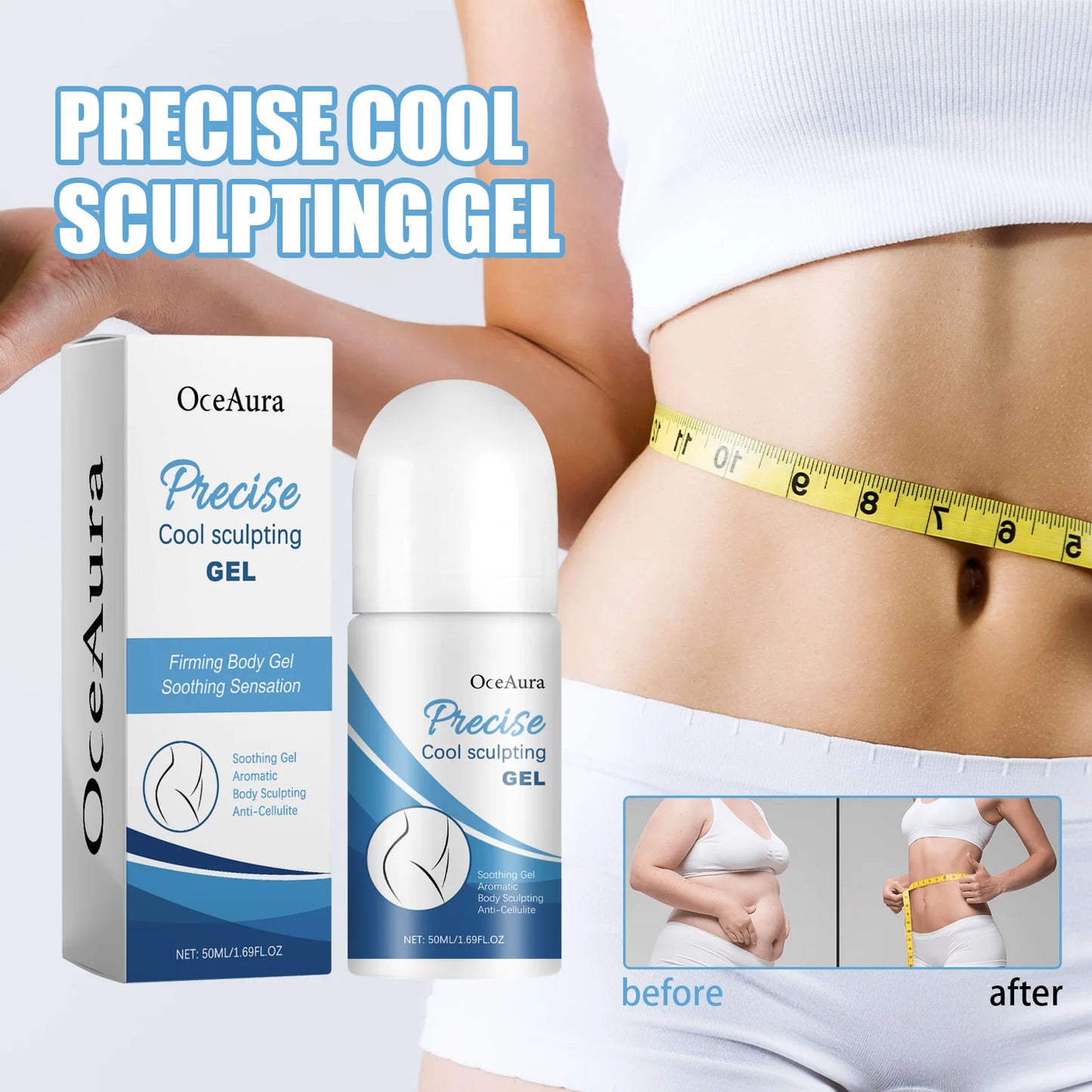 OceAura Body Sculpting Slimming Gel Roller Ball 50ml