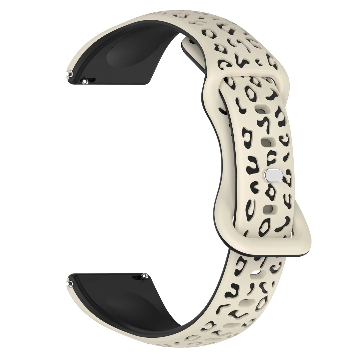 Silicone Leopard Watch Band 16/18/20/22mm – Amazfit, Huawei, Xiaomi Peaceful Pleasures Health and Wellness Starlight with Black 22mm