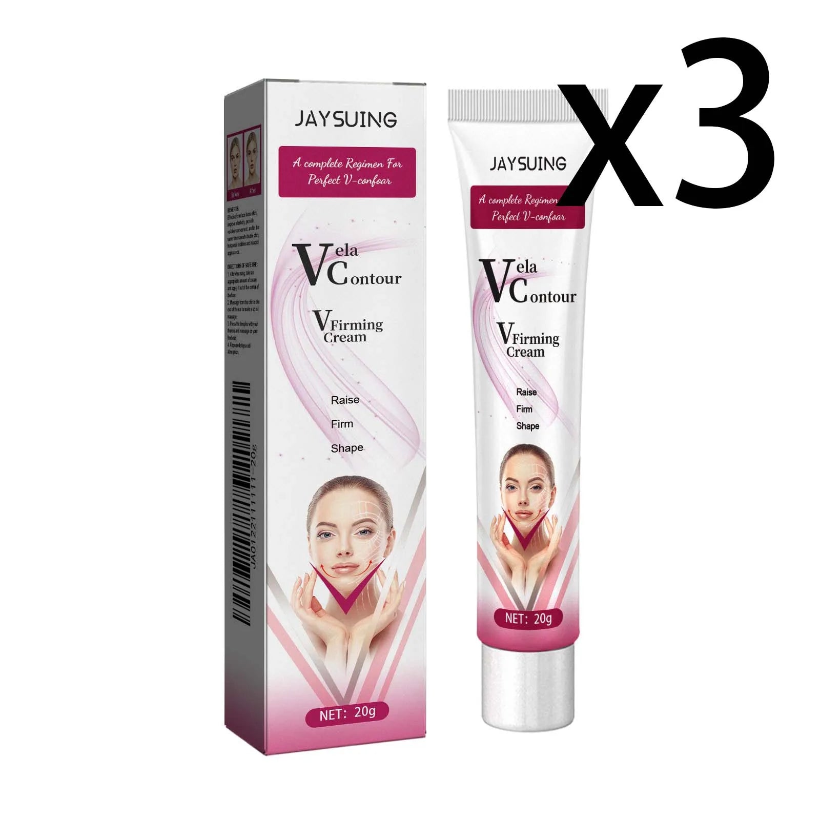 Facial Firming Cream Prevent Skin Sagging Remove Double Chin Increase Cell Elasticity Moisturize Lifting V-Face Massage Lotion Peaceful Pleasures Health and Wellness 3x20g