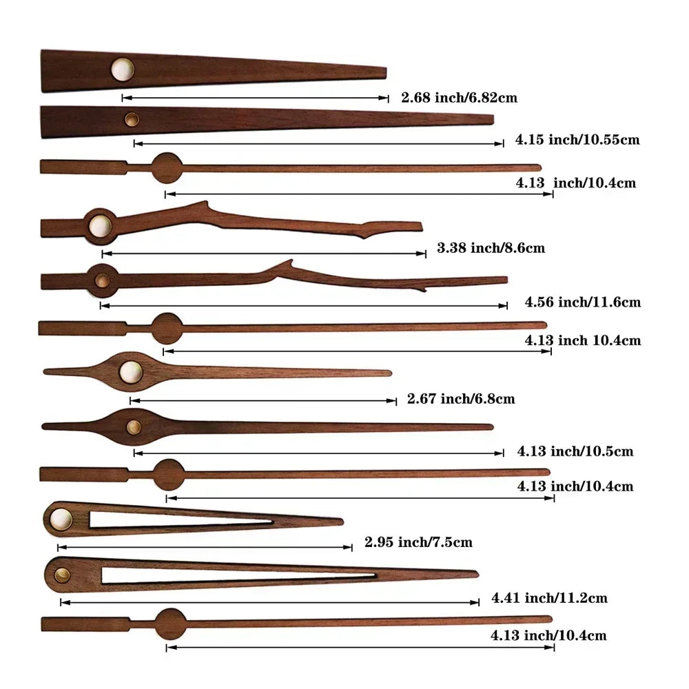 Black Walnut Traced Replacement Hands Atomic Quartz Silent Controlled Wall Clock Movement Mechanism DIY Set Accessories Peaceful Pleasures Health and Wellness