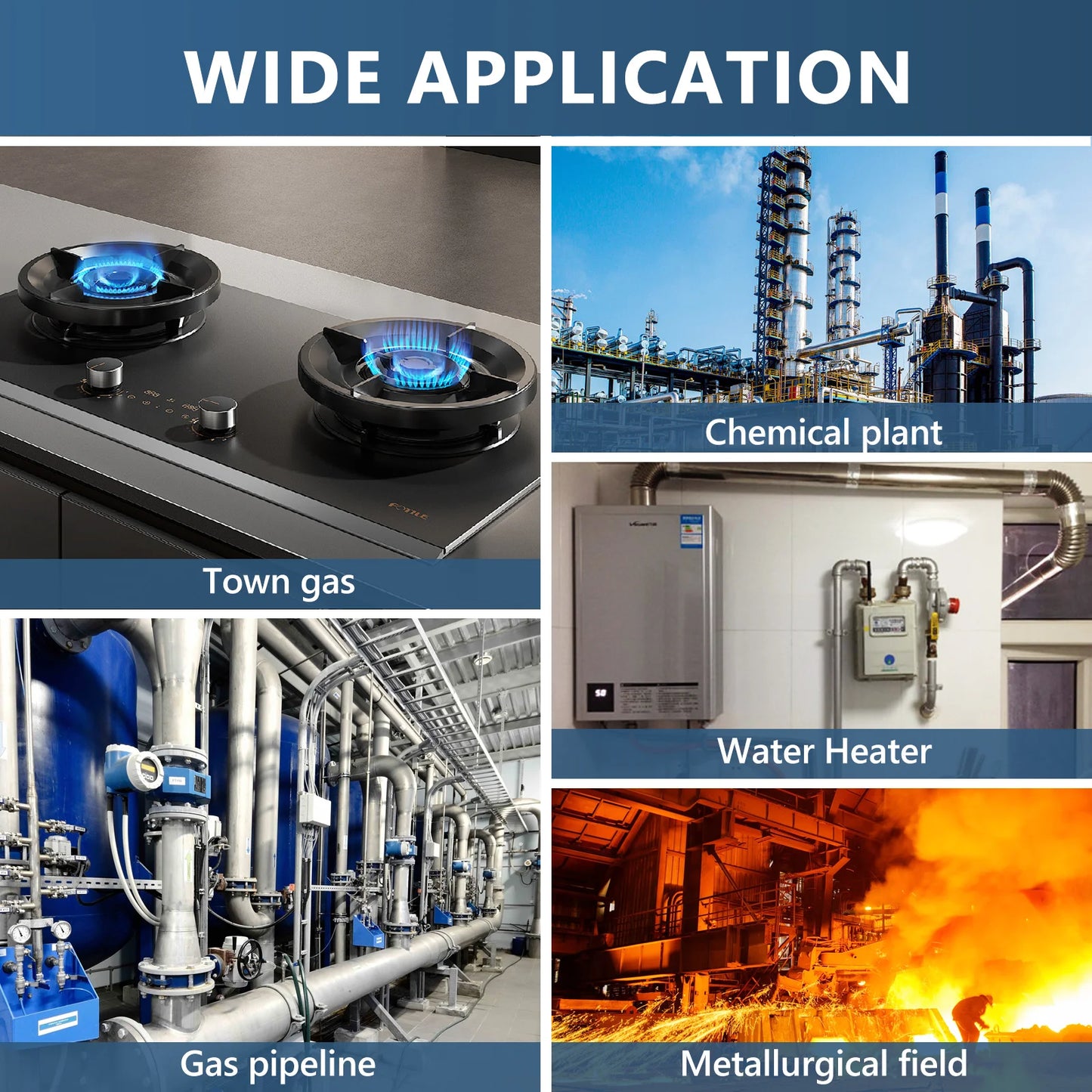 Portable Combustible Gas Detector for Home Kitchen, Professional Analyzer with LCD Display for Detecting CO CH4 C2H6 LPG Alcohol Peaceful Pleasures Health and Wellness