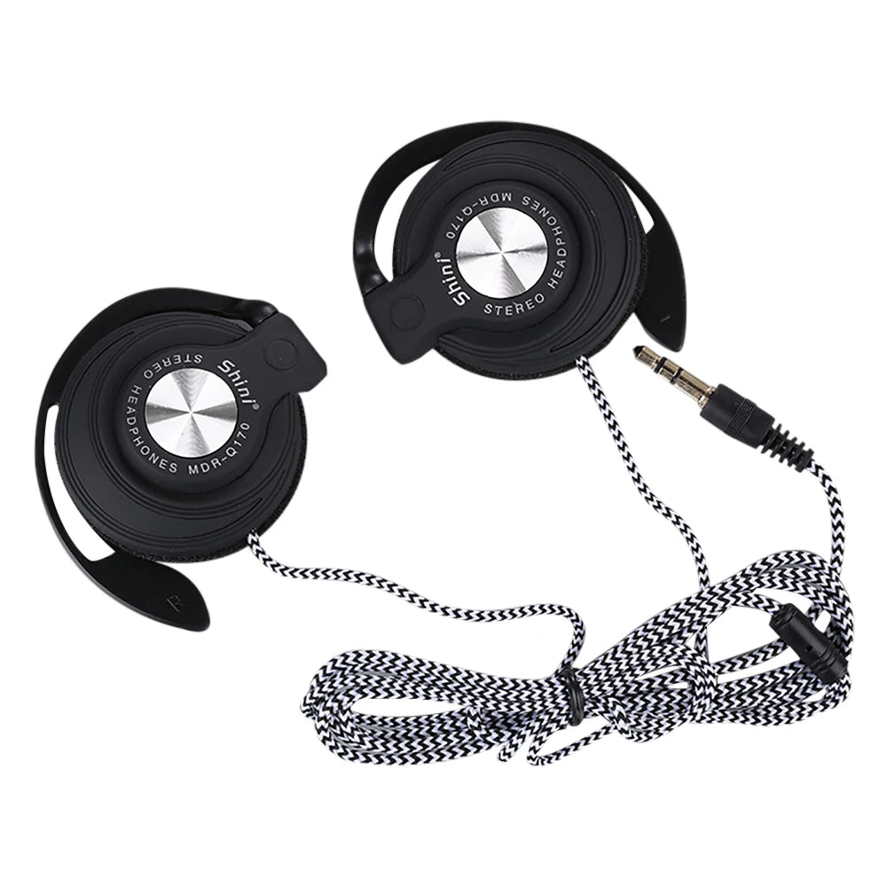 3.5mm Wired Headphones Heavy Bass Headset Over-ear Adjustable Ear Hook Earphones Music Earphone for Phone Peaceful Pleasures Health and Wellness