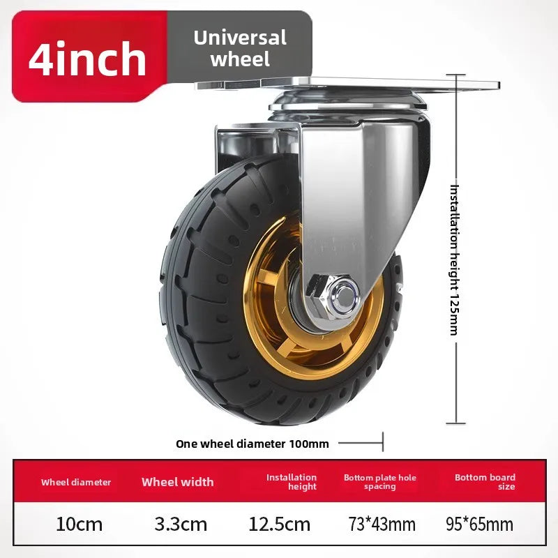 Universal Mute Caster 3/4/5 Inch – Soft Rubber Furniture Wheel