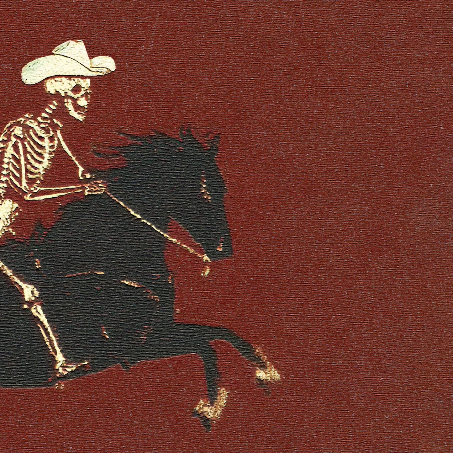 Skeleton Cowboy Illustration Bucking Bronco Print Gothic Wall Decor Horse Poster Quirky Art Western Poster Retro Rodeo Art Cowgi Peaceful Pleasures Health and Wellness