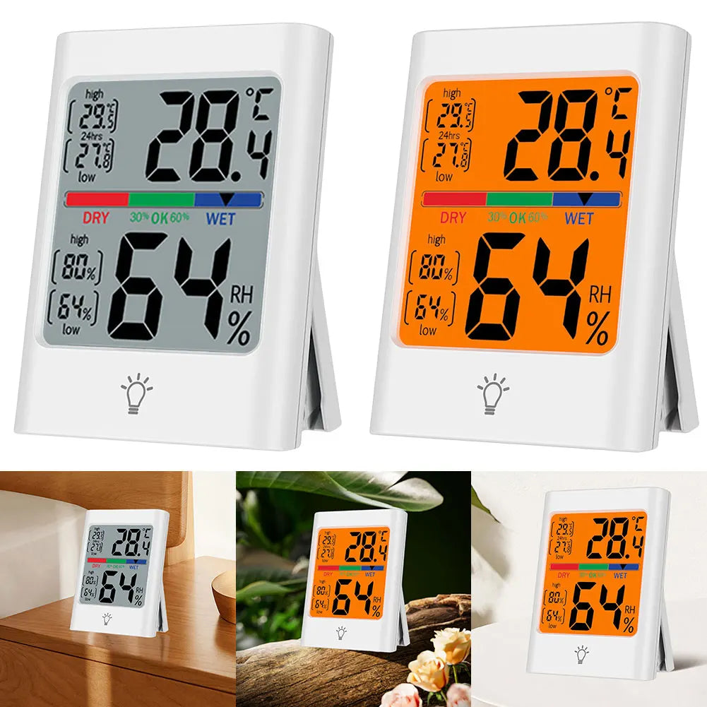Digital Thermometer Hygrometer | Large Screen Magnetic Indoor Monitor