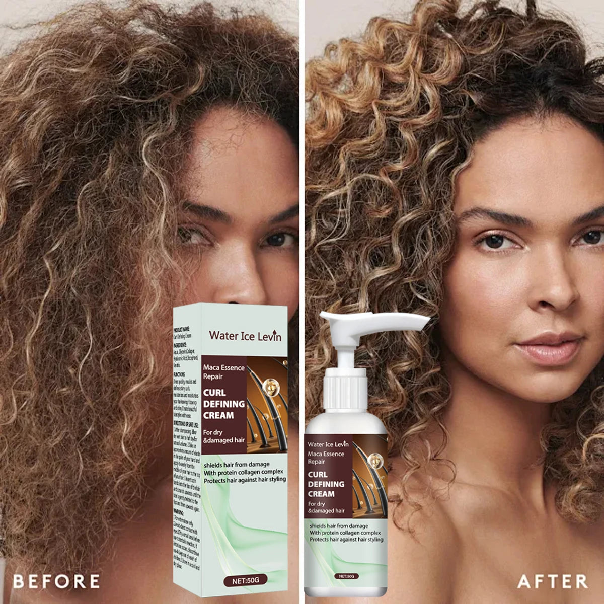 Maca Essence Curl Defining Cream | Keratin & Collagen Frizz Control