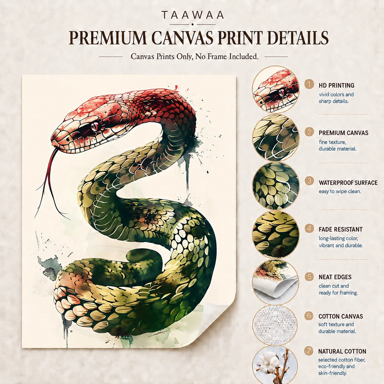 Modern Minimalist Tiger Canvas Wall Art – Wildlife Poster Print Canvas Wall Art Peaceful Pleasures Health and Wellness
