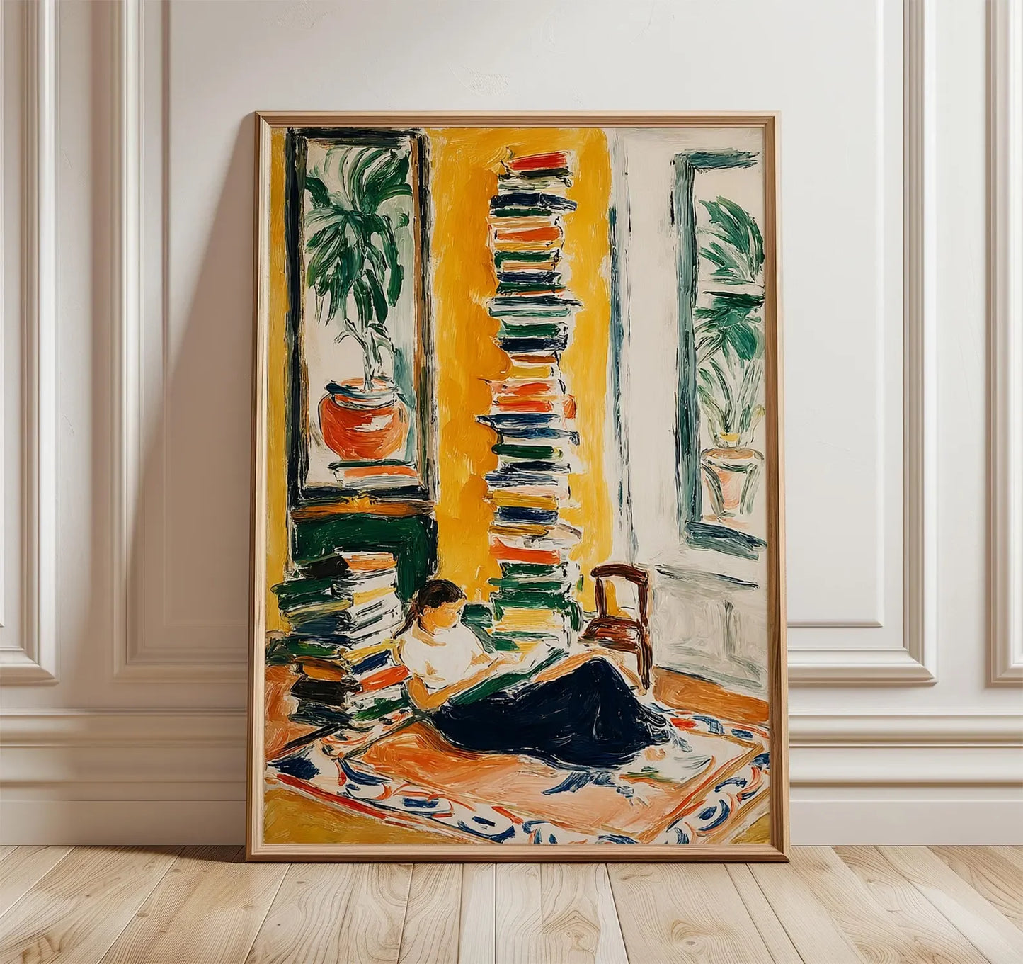 Woman Reading by Window Canvas Wall Art | Book Lover Decor
