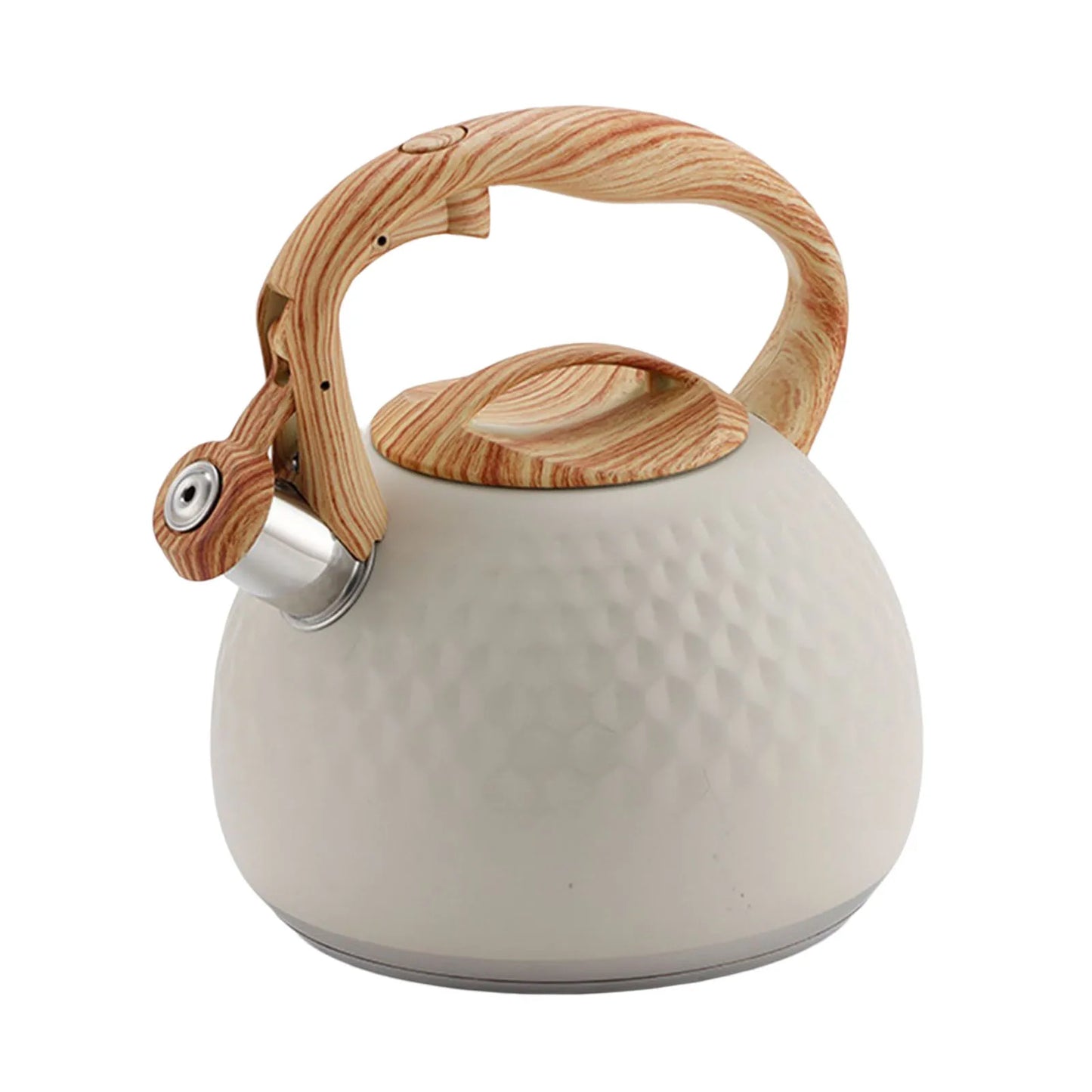 3L Stainless Steel Whistling Kettle – Anti-Scald Wooden Handle