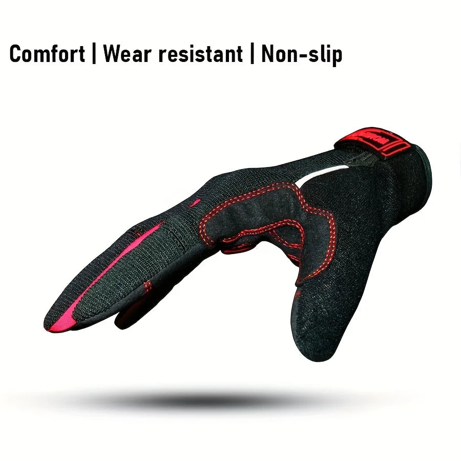 Men's & Women's Road & Mountain Bike Gloves with Touchscreen Function, Reflective Full-Finger Design for Outdoor Cycling Peaceful Pleasures Health and Wellness