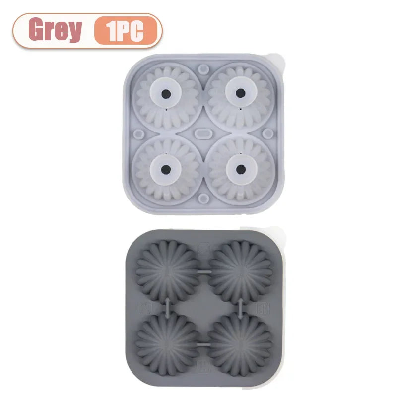 Cactus Ice Ball Mold – 4-Grid Silicone Sphere Ice Cube Tray