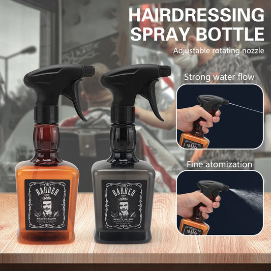 Hairdressing Retro Spray Bottle High Pressure Water Can Barber Stylist Fine Mist Sprayer Refillable Container Barber Supplies Peaceful Pleasures Health and Wellness