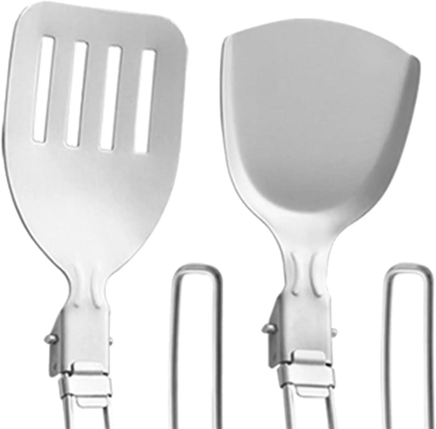 Folding Spatula Spoon Shovel Food Turner Portable 304 StainlessSteel Outdoor Camping BBQ Cooking Tableware Picnic Supplies ﻿ Peaceful Pleasures Health and Wellness