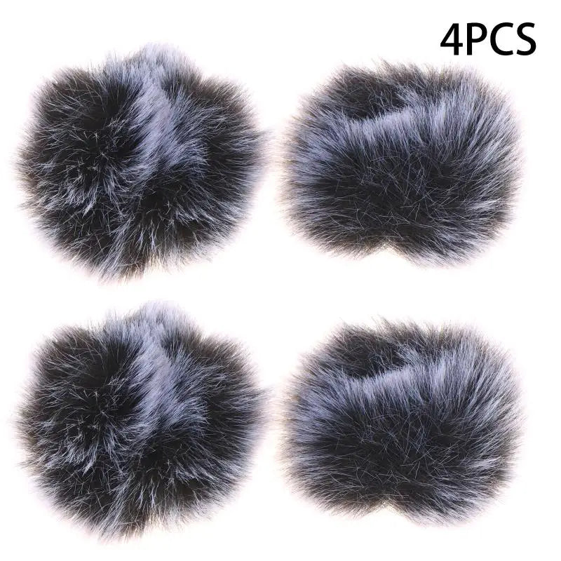 2/4PCS 4cm Universal Lavalier Microphone Furry Windscreen Fur Windshield Wind Muff Soft Microphone Accessories Peaceful Pleasures Health and Wellness 4PCS