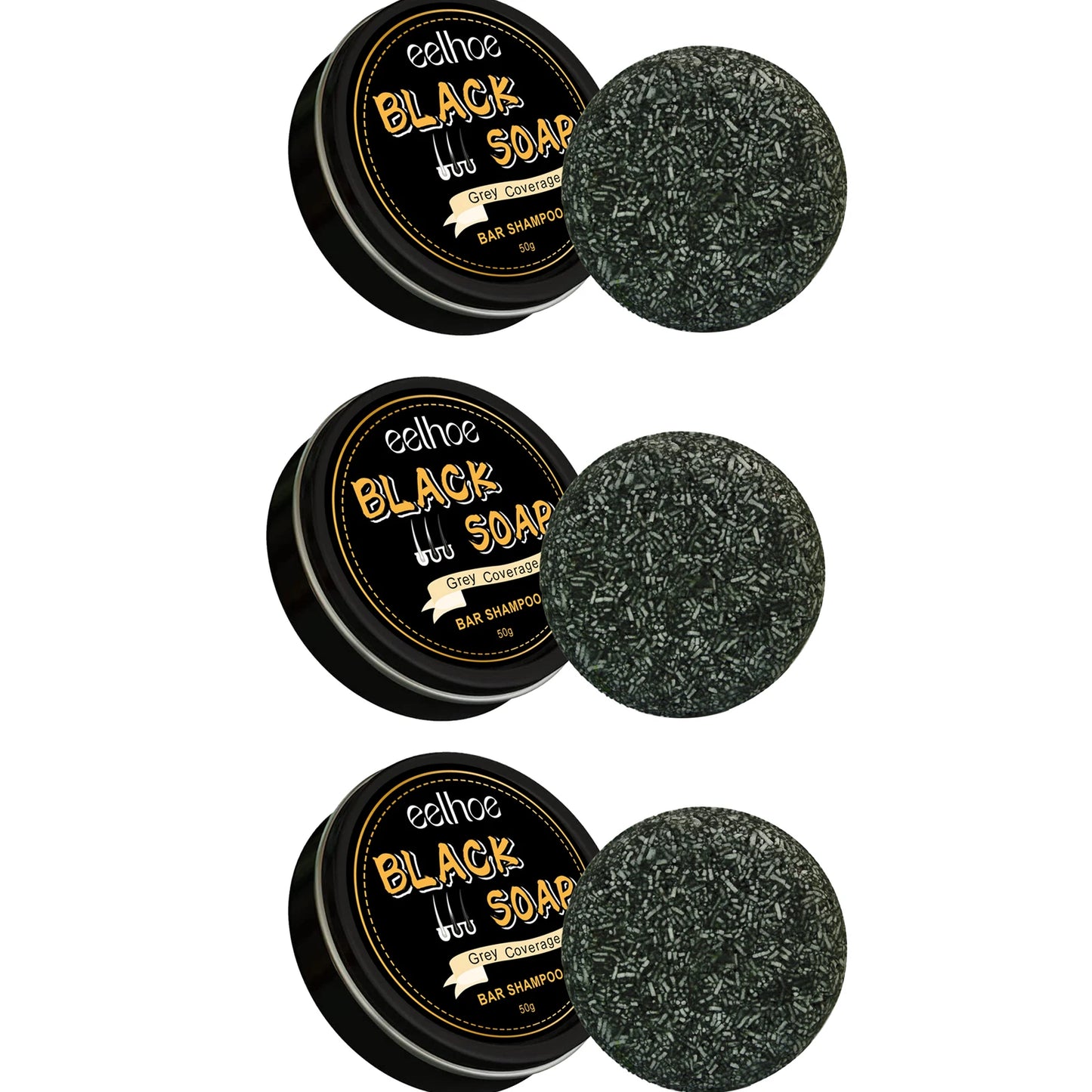 White to Black Hair Soap Effectively Remove White Hair Repair Damaged Hair Follicle Restore Natural Color Anti Gray Hair Shampoo Peaceful Pleasures Health and Wellness 3 X 50g Boxed