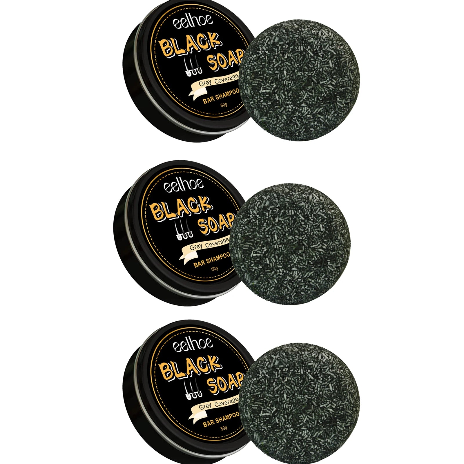 White to Black Hair Soap Effectively Remove White Hair Repair Damaged Hair Follicle Restore Natural Color Anti Gray Hair Shampoo Peaceful Pleasures Health and Wellness 3 X 50g Boxed