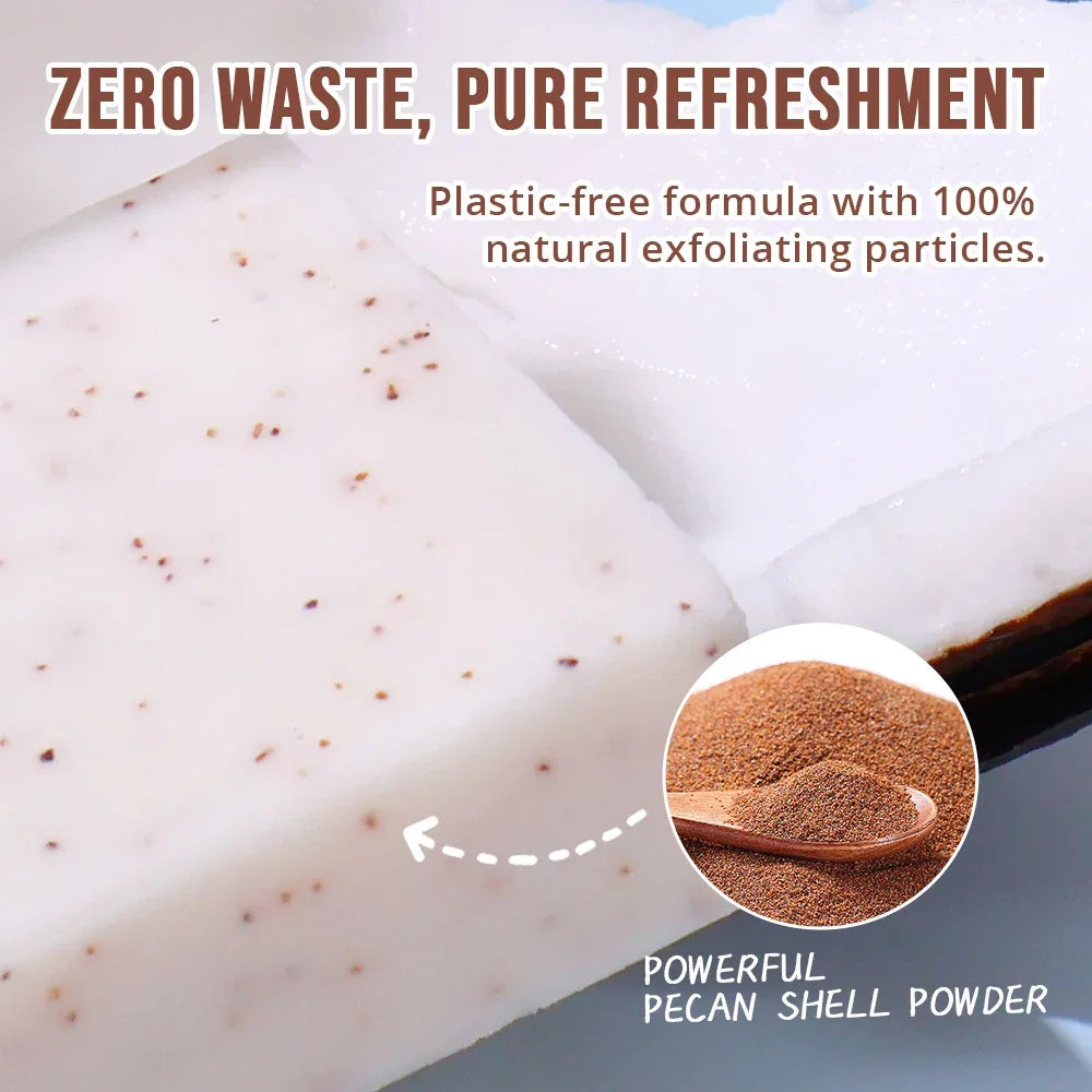 Coconut Scrub Bar Soap – 2-in-1 Exfoliating Body Wash Peaceful Pleasures Health and Wellness