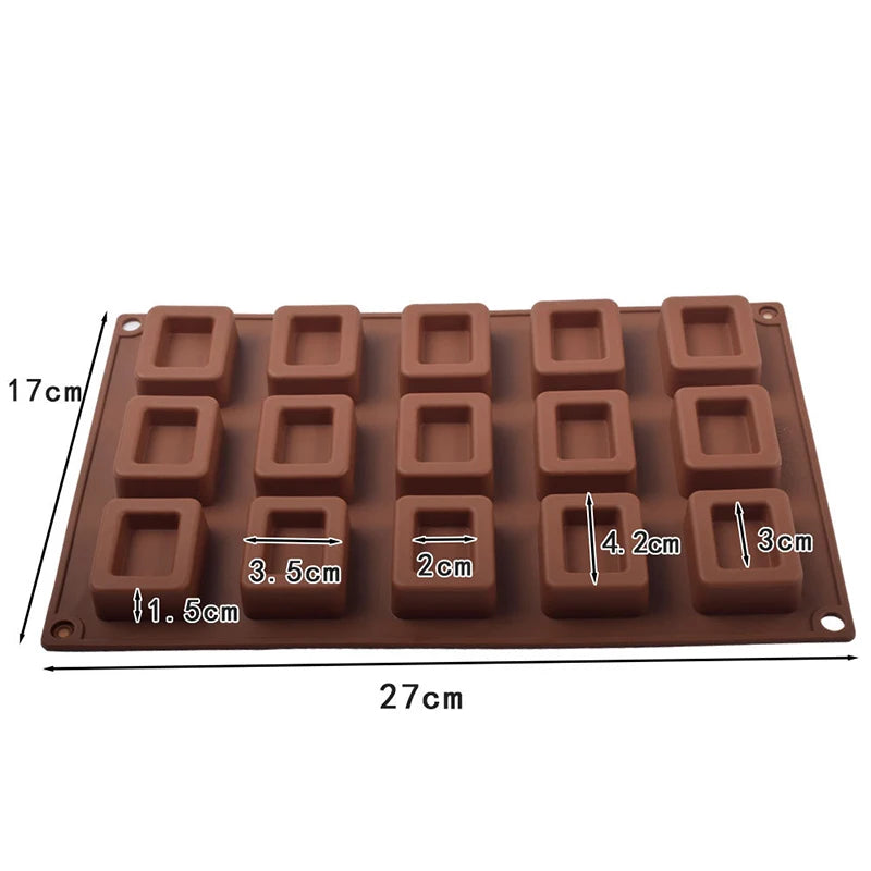 Square Donut Silicone Mold – Cake, Chocolate & Ice Cube Tray Silicone Baking Mold Peaceful Pleasures Health and Wellness