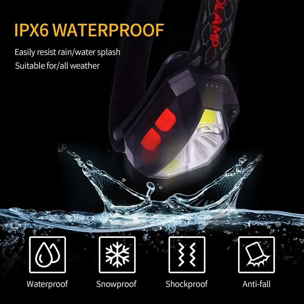 ESMARTER XPE+COB LED Headlamp 500LM 6 Modes Motion Sensor