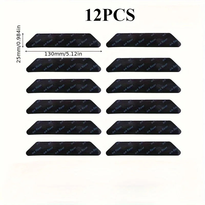 12-Pack Washable Non-Slip Rug Grippers | Anti-Curl Carpet Stickers