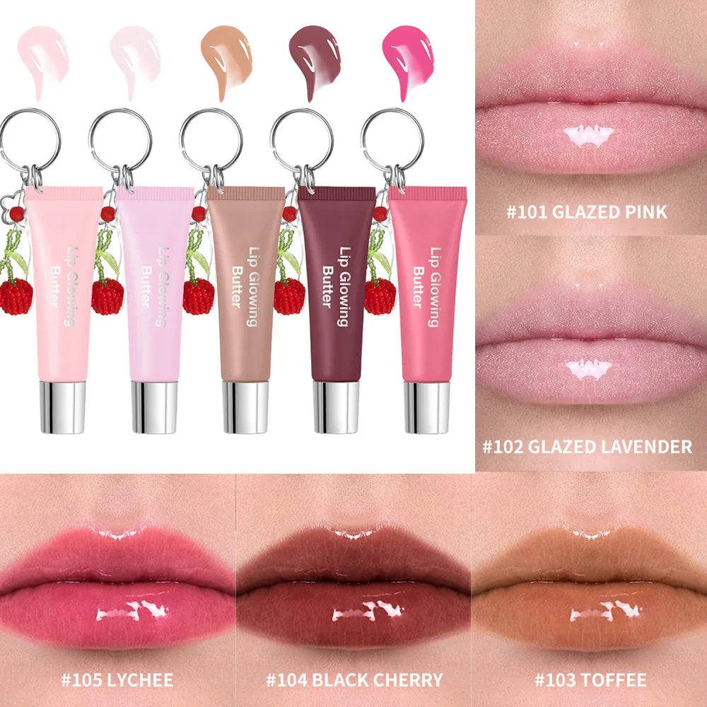 Lakerain Lip Glowing Butter Gloss with Keychain – 5 Shades
