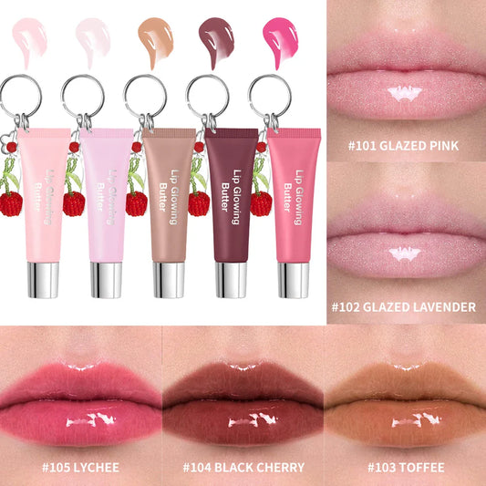 Lakerain Lip Glowing Butter Gloss with Keychain – 5 Shades Lip Gloss Oasis Select