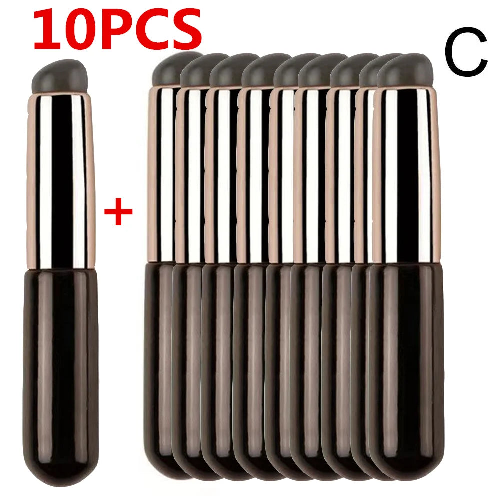 Silicone Lip Brush With Cover Cap Concealer Brush Like Fingertips Q Soft Lipstick Makeup Brushes Round Head No Broken Peaceful Pleasures Health and Wellness C-10PCS