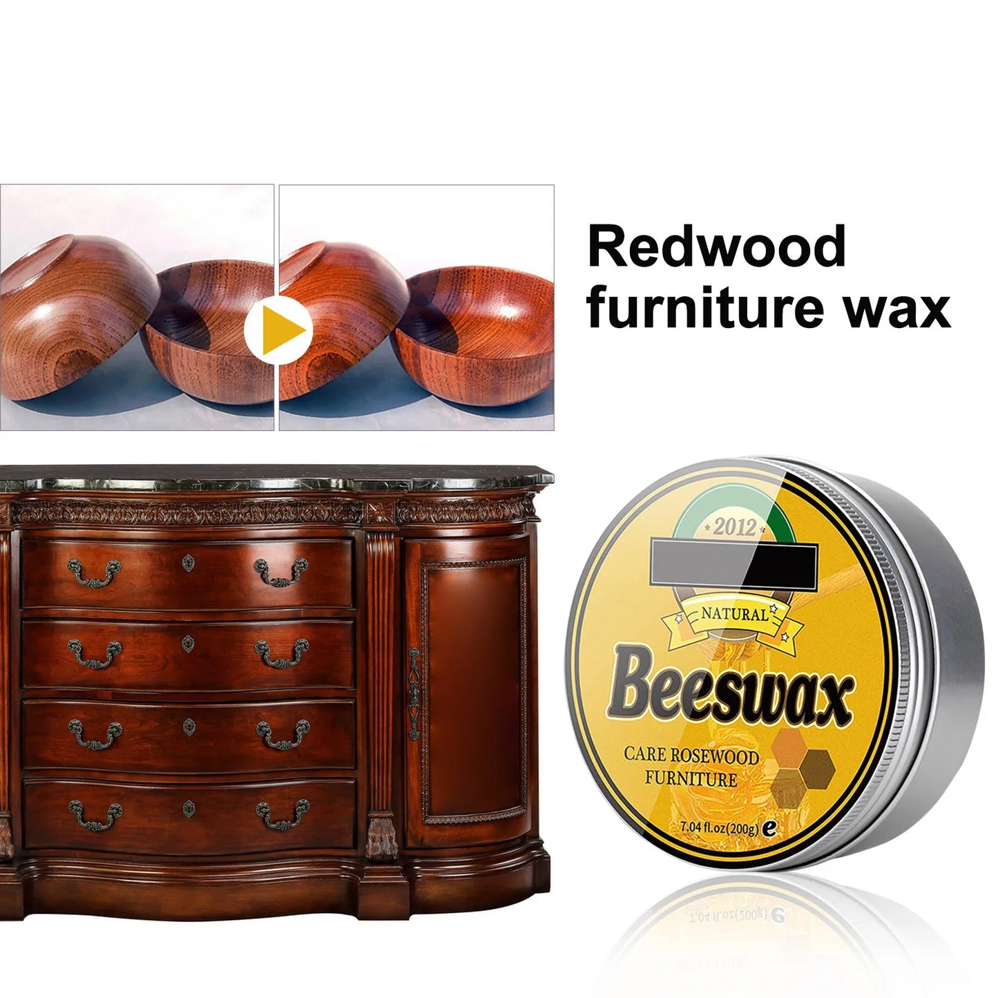 Natural Beeswax Wood Polish – Furniture & Floor Wax 200g