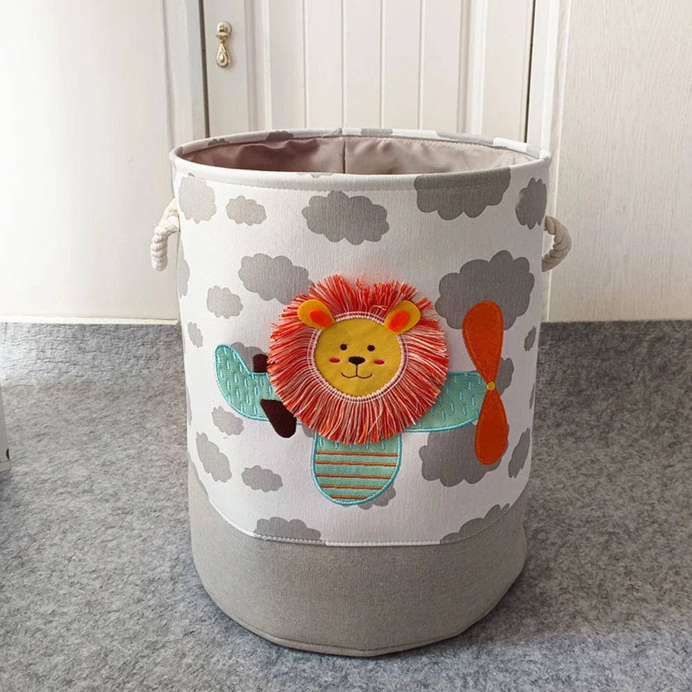 Household Children's Plush Doll Storage Basket With Large Capacity Baby Doll Folding Storage Bucket Clothes Basket Multi-Purpose Peaceful Pleasures Health and Wellness
