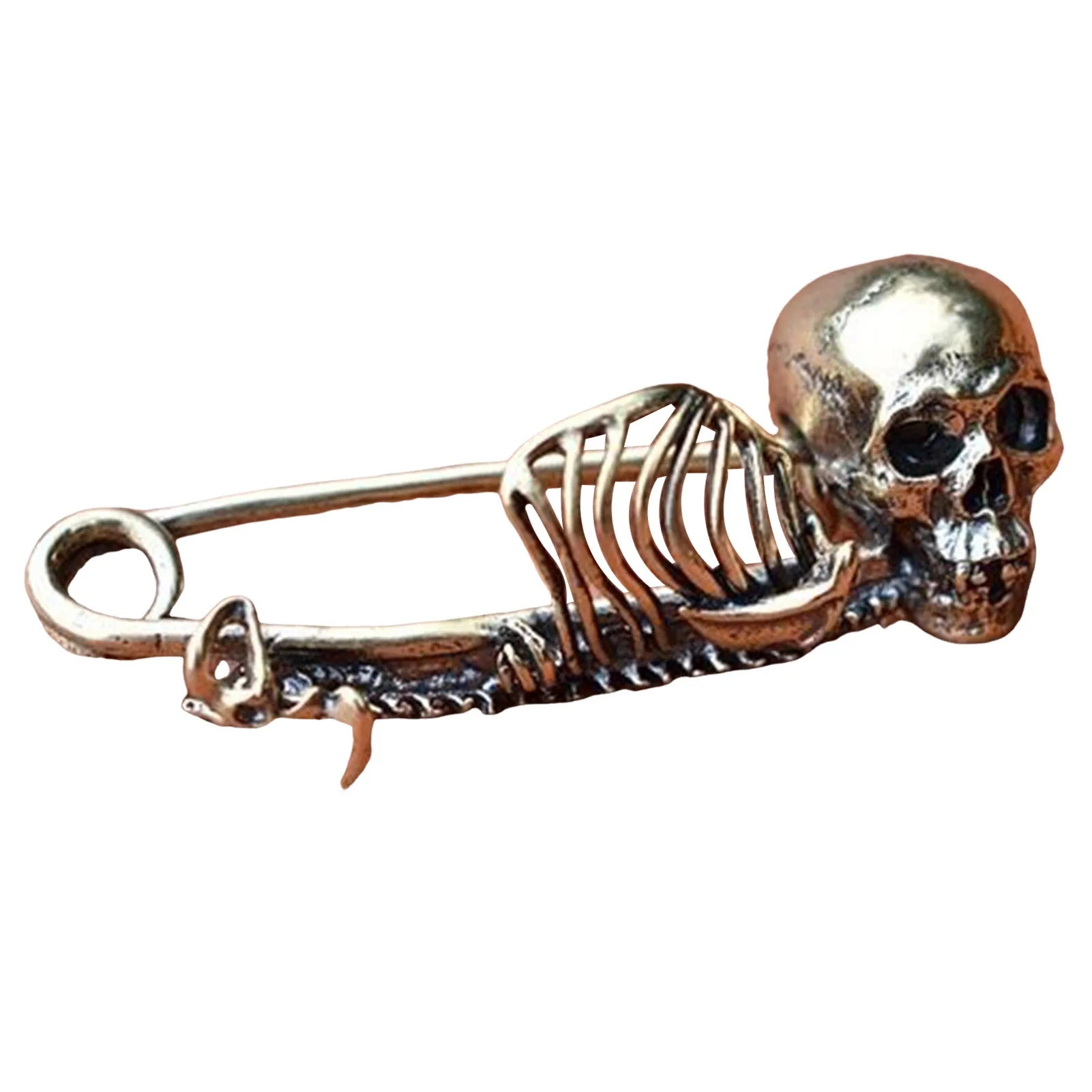 Gothic Style Skull Lapel Brooch Delicate Vivid Skull Brooch Badge Pin Suitable for Pins Collector Gifts Peaceful Pleasures Health and Wellness Ancient Bronze