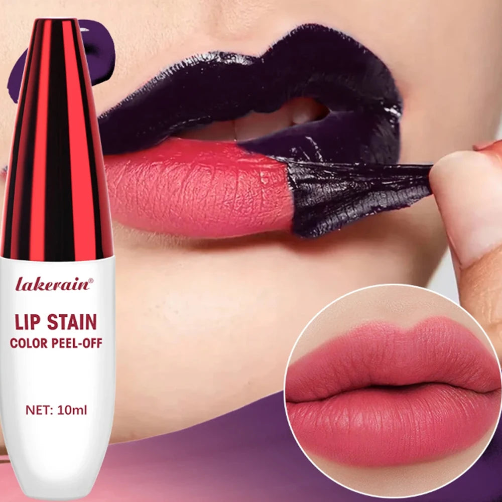 Peel Off Lip Gloss Lip Stain Waterproof 3 Colors Matte Outline Contour TattooTransfer Resistant Tear Off Natural Lip Makeup Peaceful Pleasures Health and Wellness
