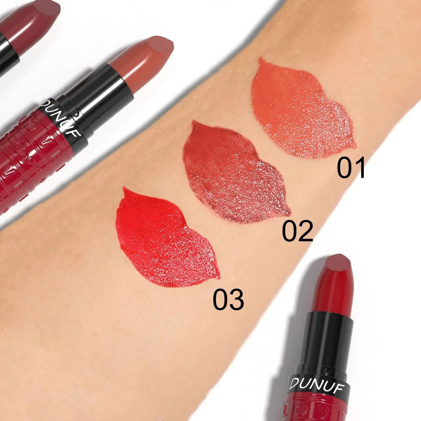 DUNUF Velvet Matte Lipstick – Waterproof & Long-Lasting, 3 Shades