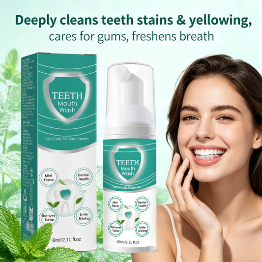 Foam Tooth Cleaning Mousse Teeth Whitening Removing Yellow Teeth Stains Gum Protection Freshens Breath Daily Oral Care Peaceful Pleasures Health and Wellness