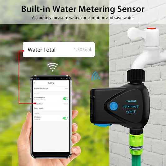 Tuya Smart Wifi Water Timer Sprinkler Irrigation With Water Metering Smart Sprinkler Control for Garden Plants Peaceful Pleasures Health and Wellness