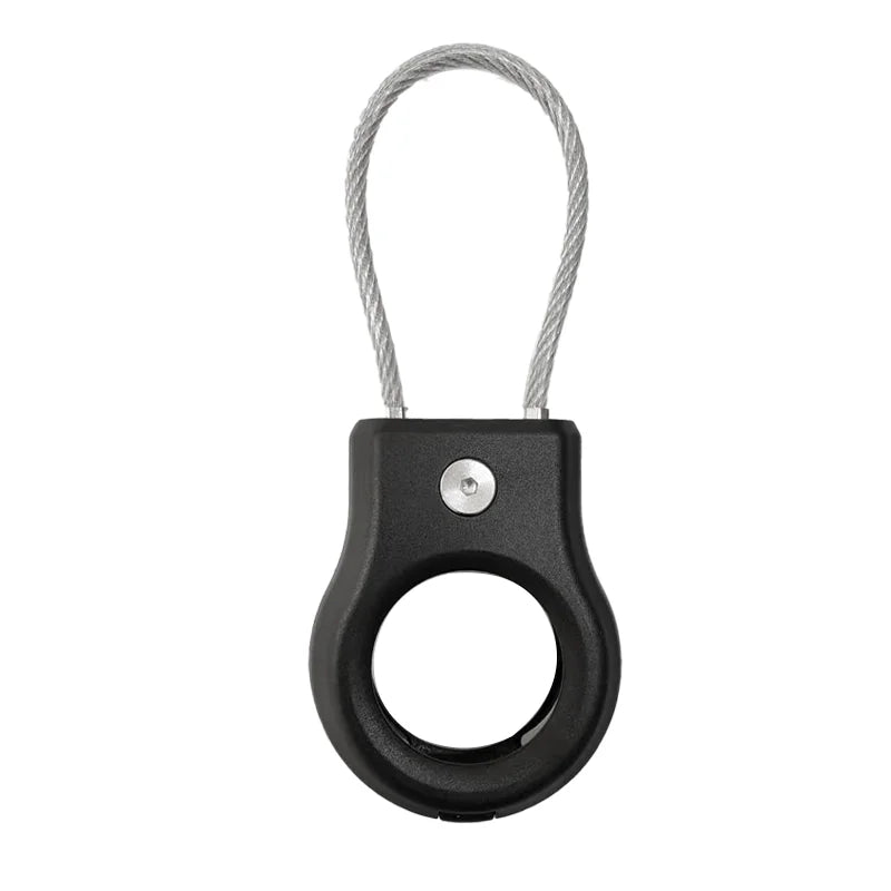 Waterproof Cover for Apple AirTag Keychain Holder with Steel Cable Anti-Lost Tracker Accessory for Luggage Backpack AirTag Case Peaceful Pleasures Health and Wellness black