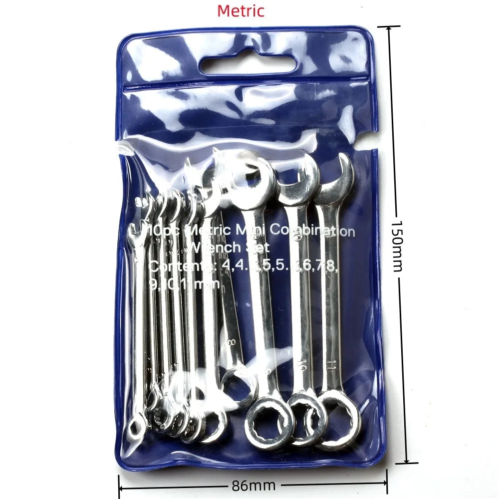 10-Piece Mini Spanner Wrench Set 4–11mm | British & Metric Peaceful Pleasures Health and Wellness