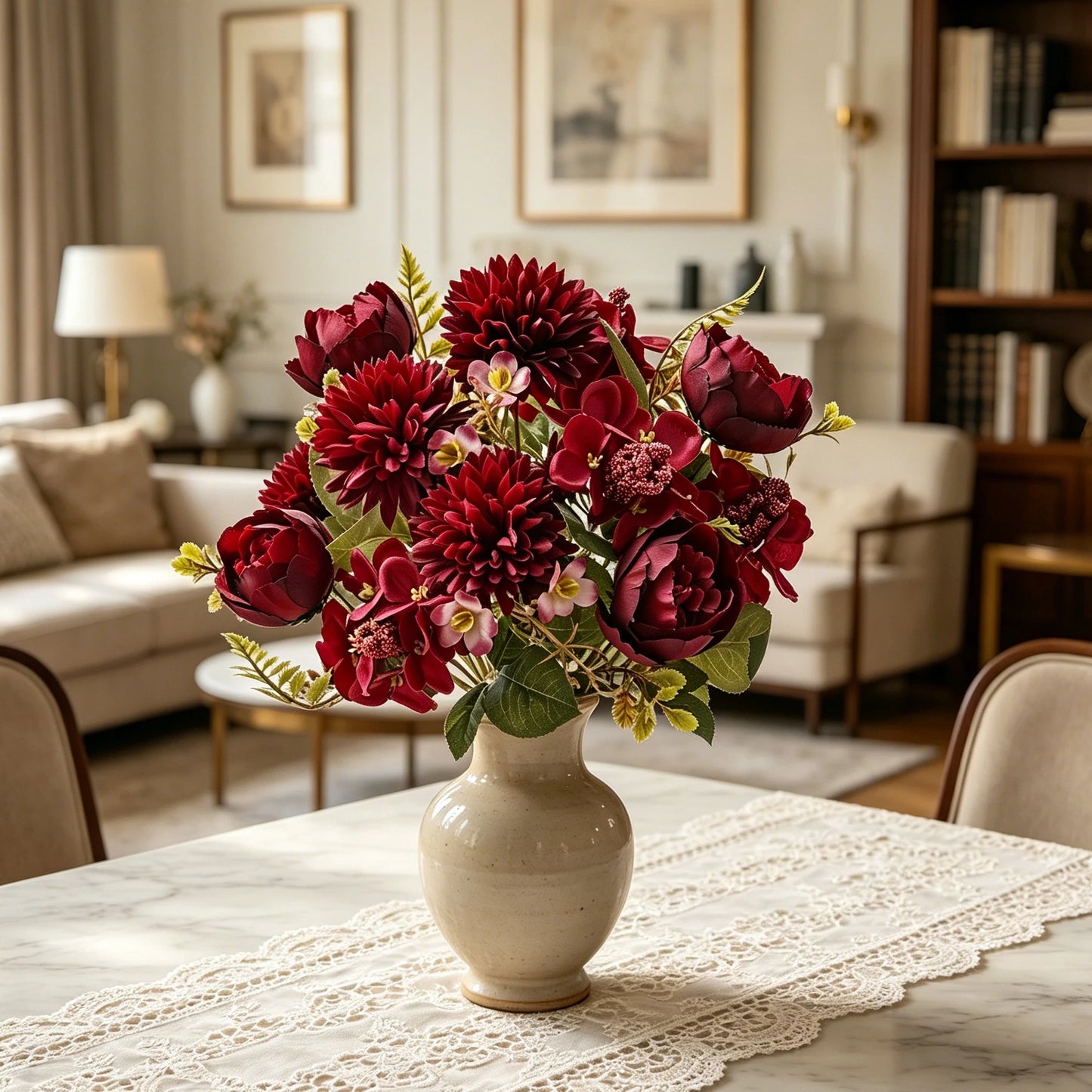 Silk Artificial Ball Chrysanthemum Rose Flowers | Wedding & Home Décor