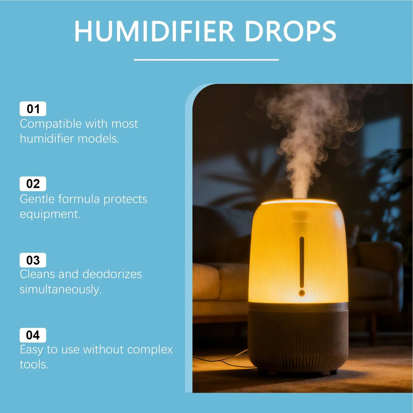 Humidifier Cleaner 3 Pieces Universal Natural Household Accessories Humidifier Tank Cleaner For Home Offices Living Room Peaceful Pleasures Health and Wellness