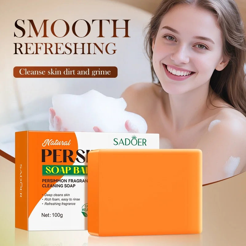 SADOER Persimmon Cleansing Soap 100g | Glycerin Deep Clean Bar